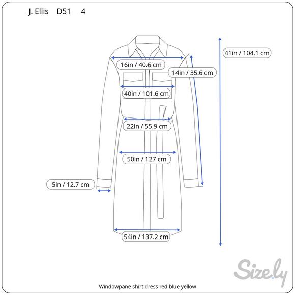 Dress Windowpane plaid shirt dress red blue yellow - Picture 3 of 16